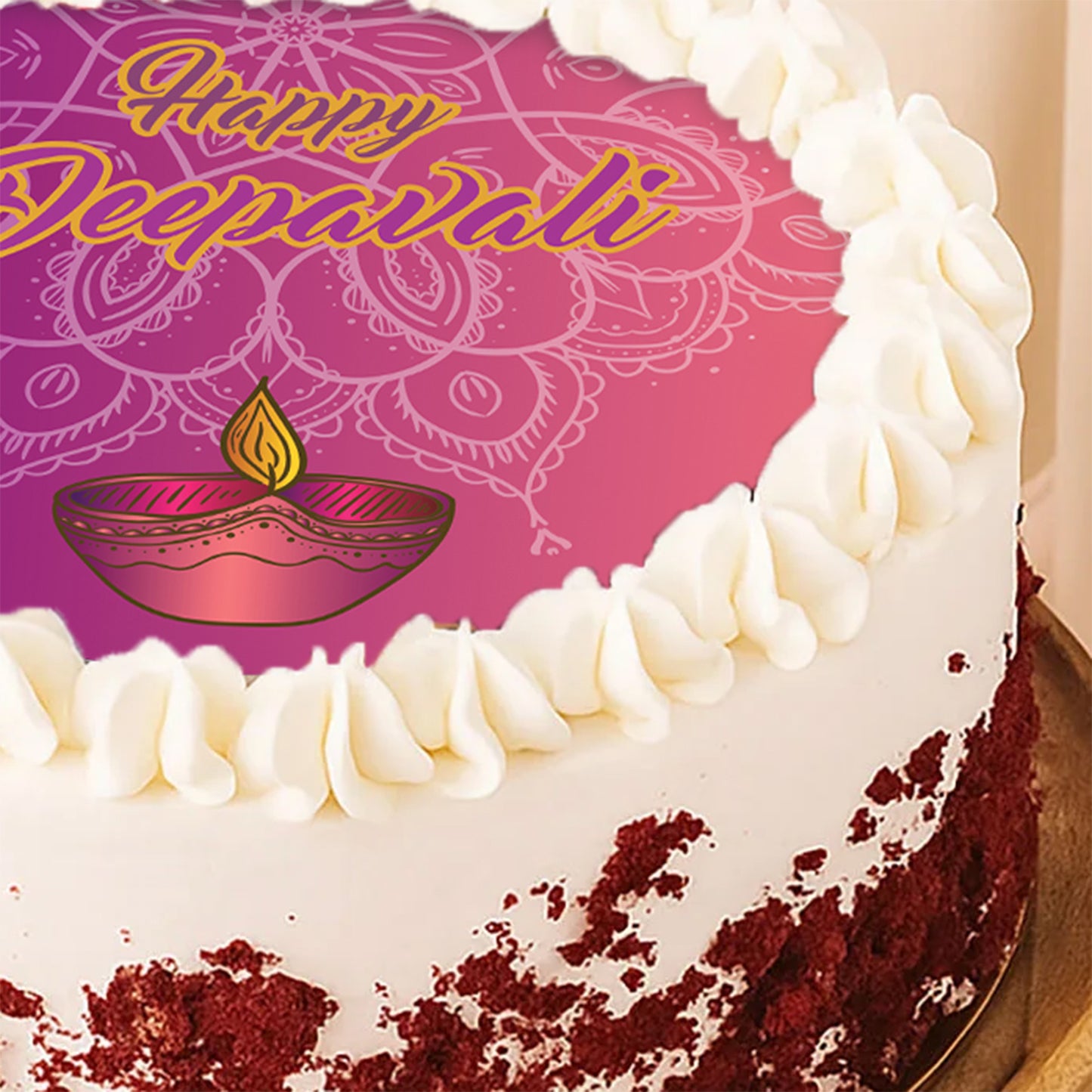 Red Velvet Cake For Diwali Wish