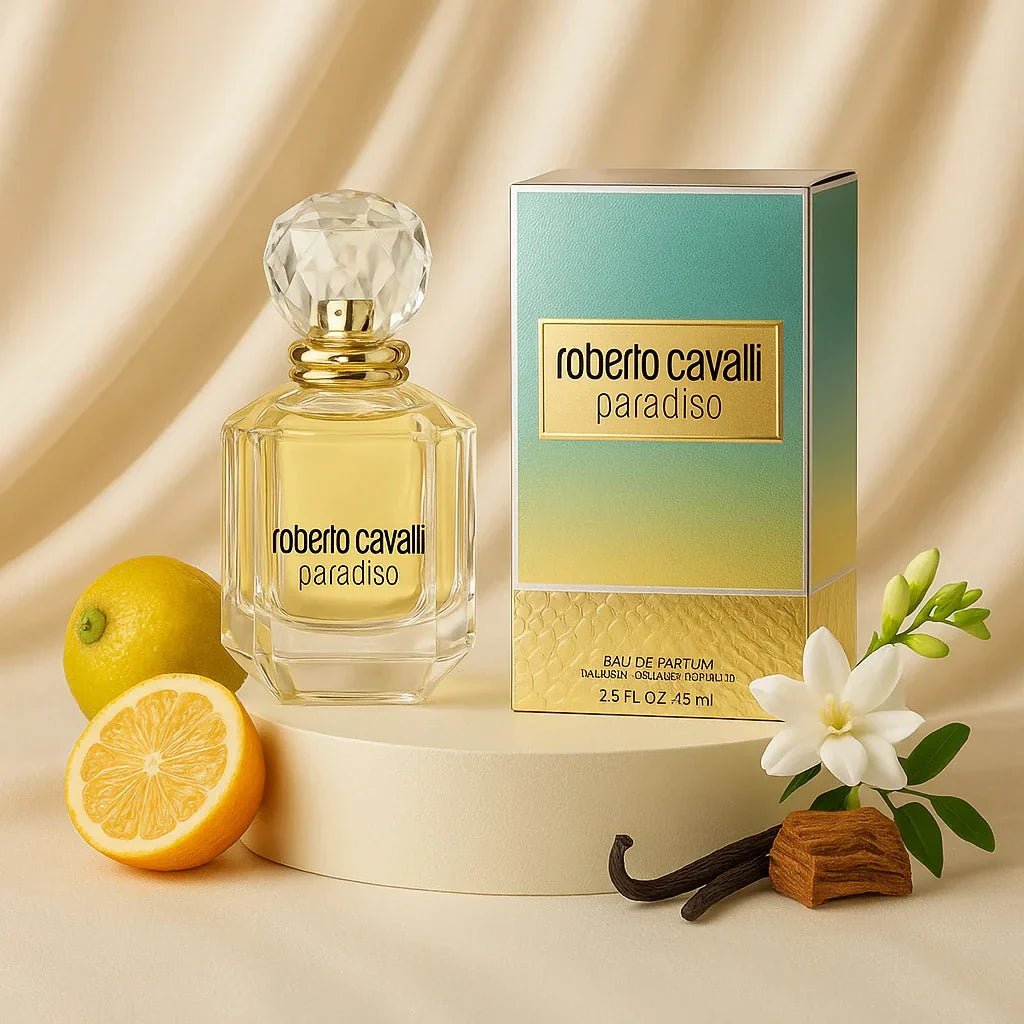 Roberto Cavalli Paradiso EDP with Elegant Pink Rose Bouquet