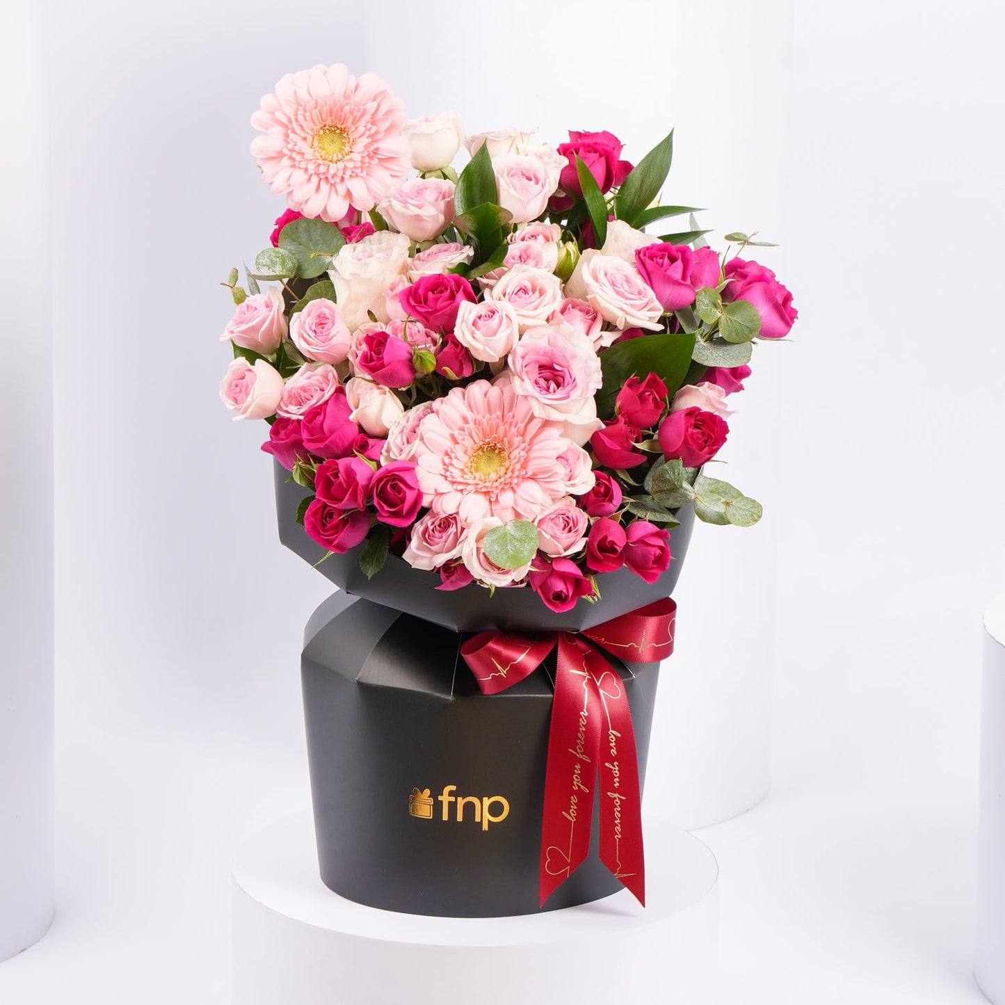 Elegant Pink Roses and Gerberas Bouquet