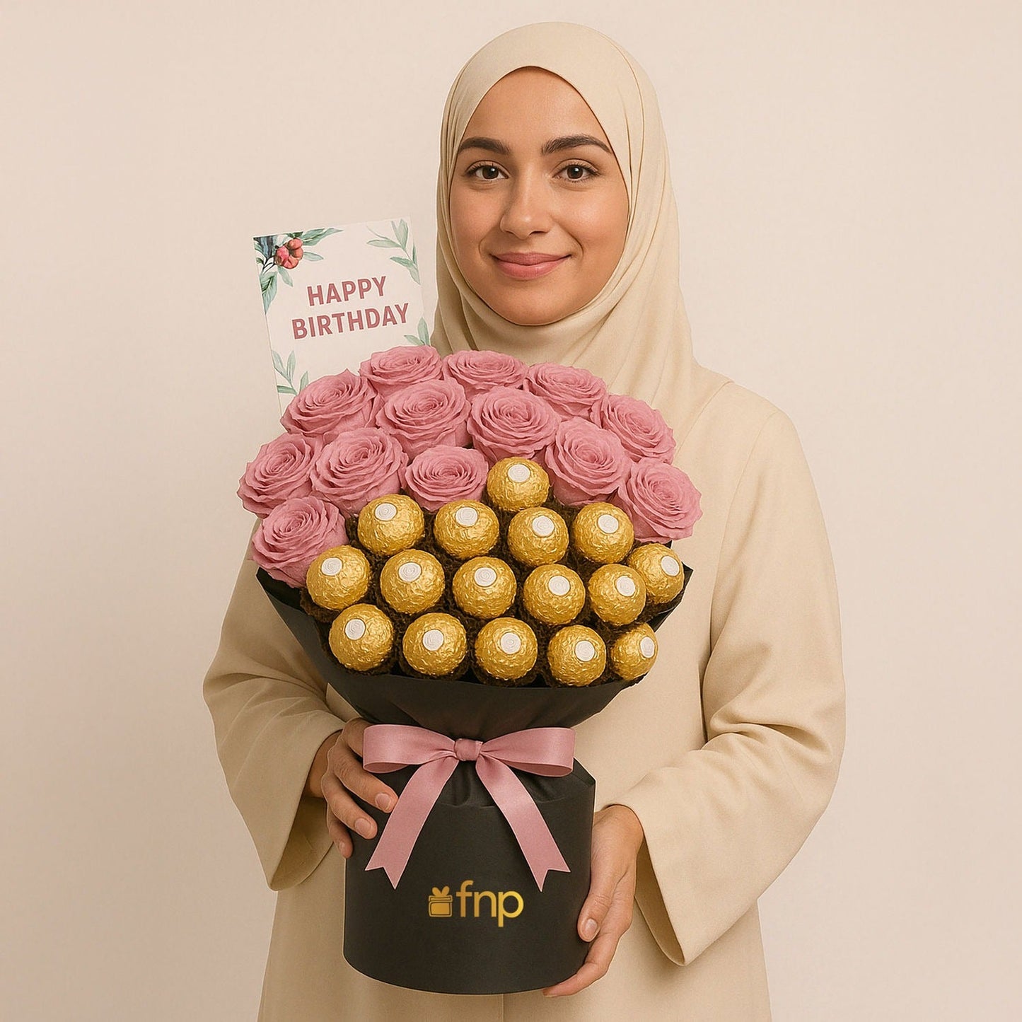 Roses & Rocher Birthday Bouquet
