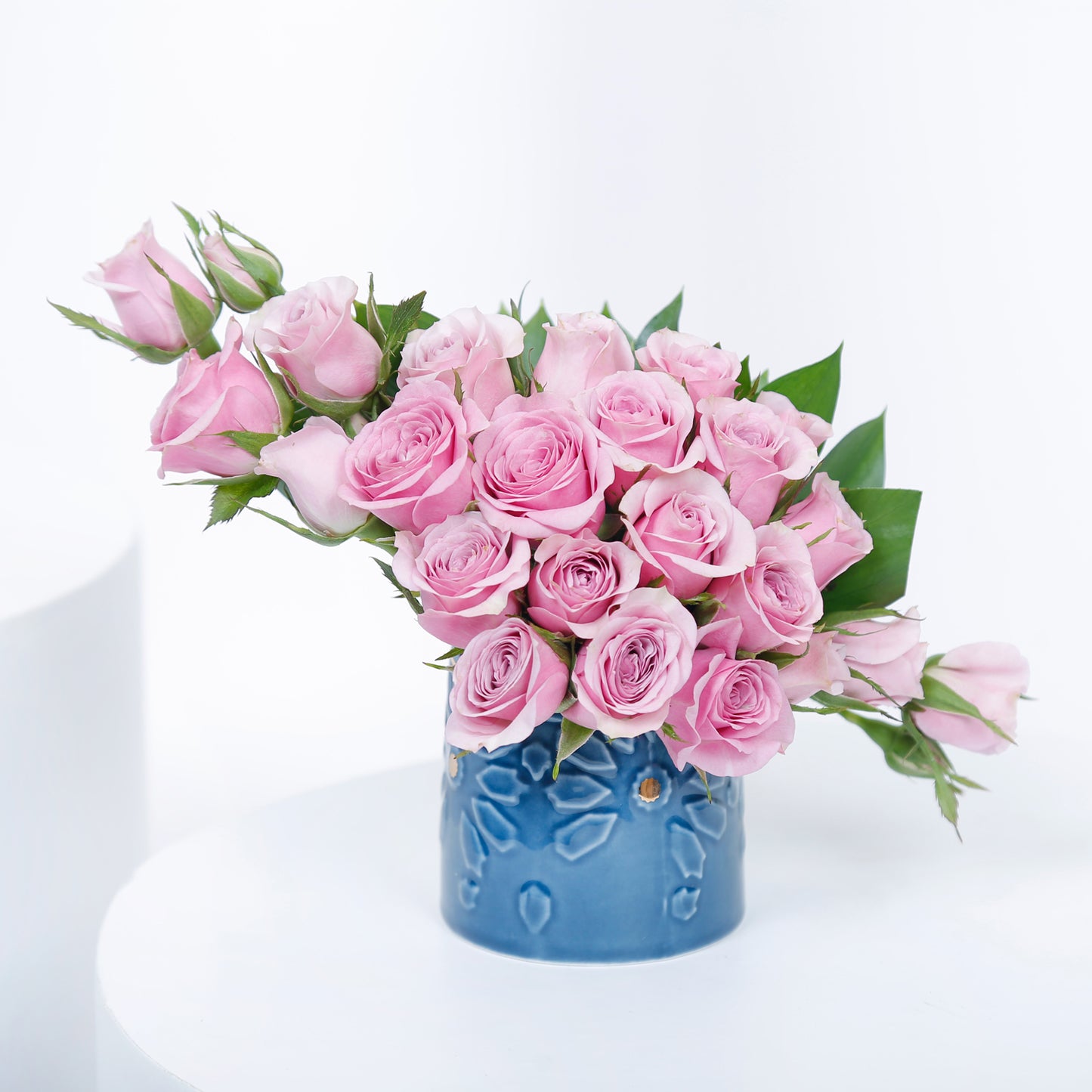 Serene Aroma Oasis Set: Luxurious Incense Burner with Purple Spray Roses