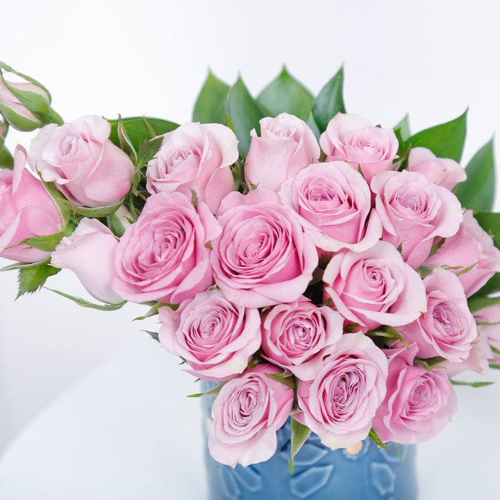 Serene Aroma Oasis Set: Luxurious Incense Burner with Purple Spray Roses