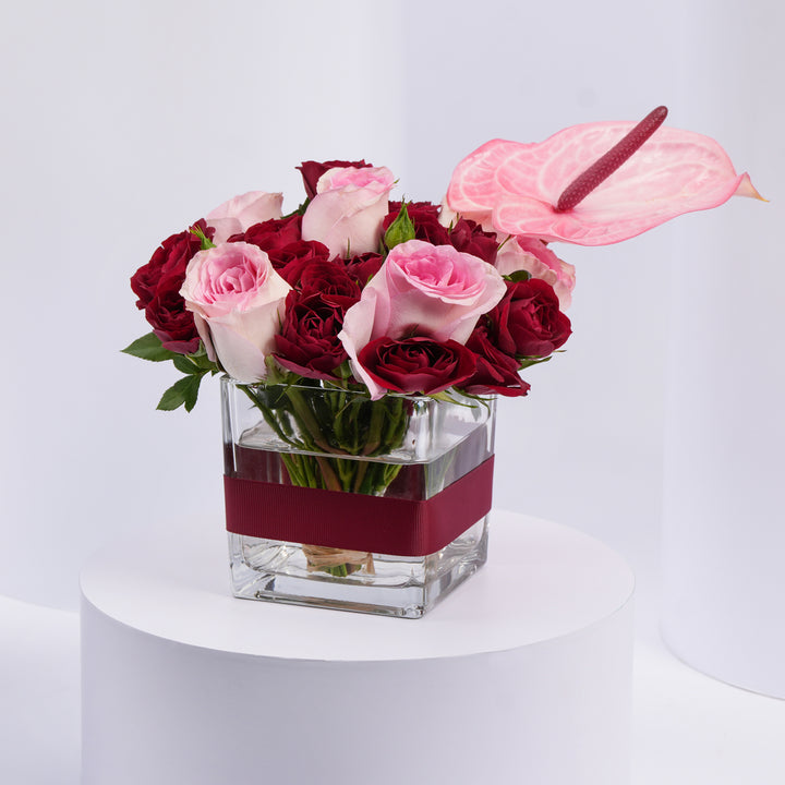 Elegant Serene Petal Harmony Vase Arrangement