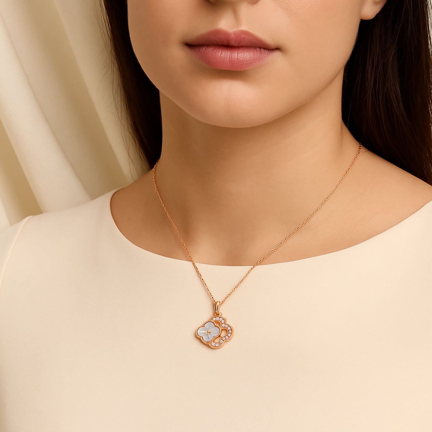 Signature Jewelry Rose Blossom Pendant Necklace