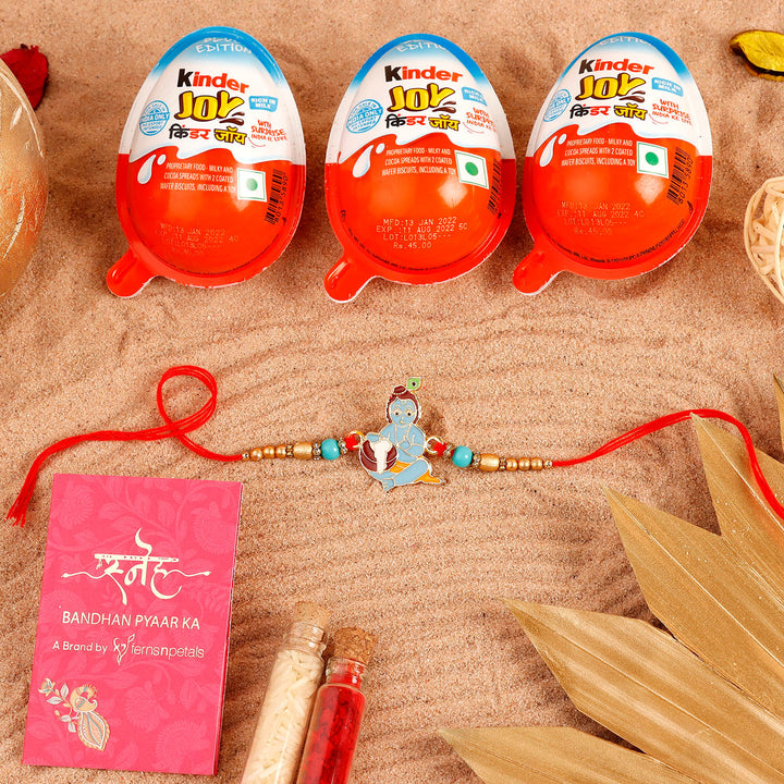 Sneh Bal Krishna Kids Rakhi & Kinder Joy Pack