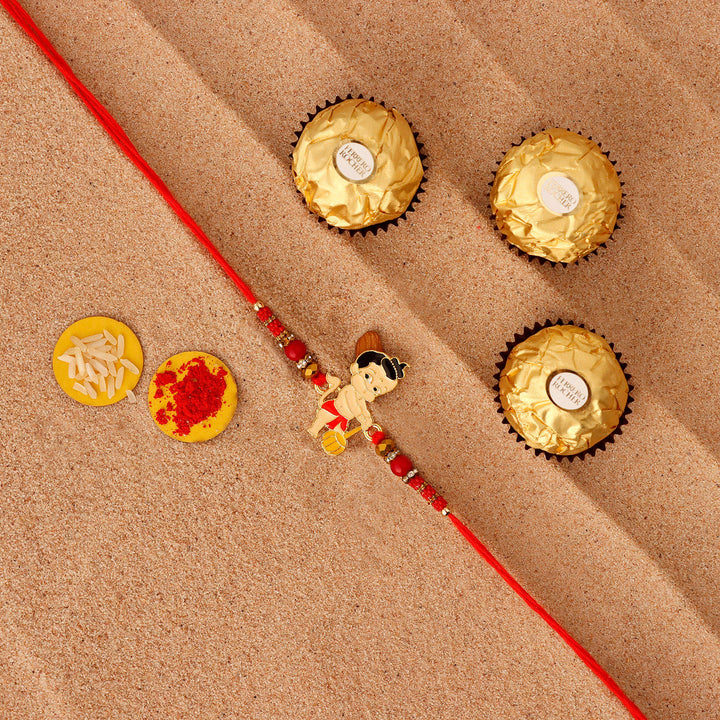 Sneh Holy Bal Hanuman Kids Rakhi with Ferrero Rocher Chocolates - Perfect for Raksha Bandhan