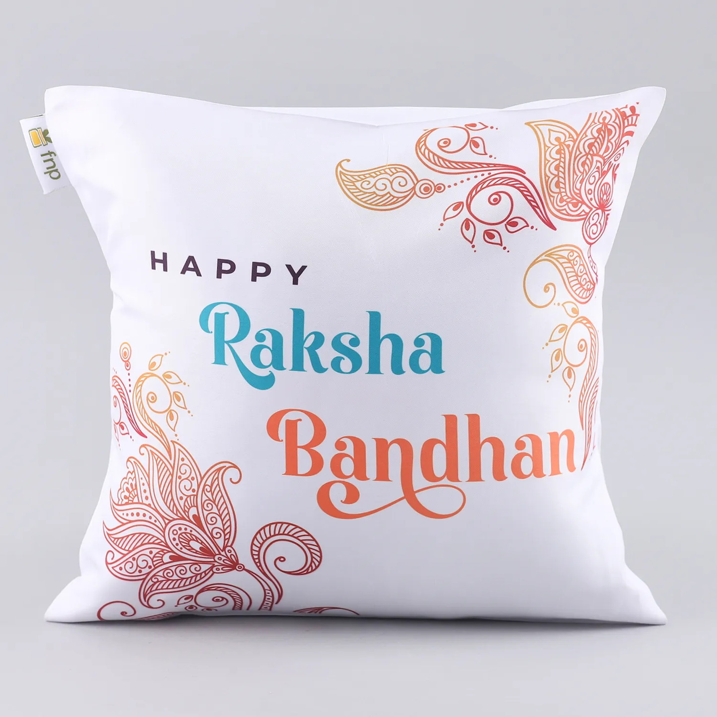 Elegant Happy Raksha Bandhan Cushion with Intricate Design