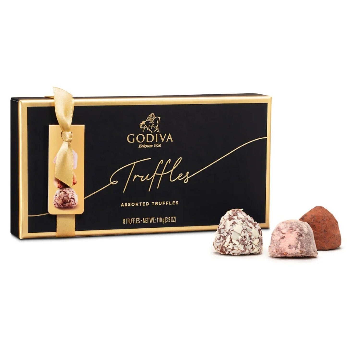 Godiva Truffles Collection with Elegant Peach Bouquet - 8 Assorted Truffles