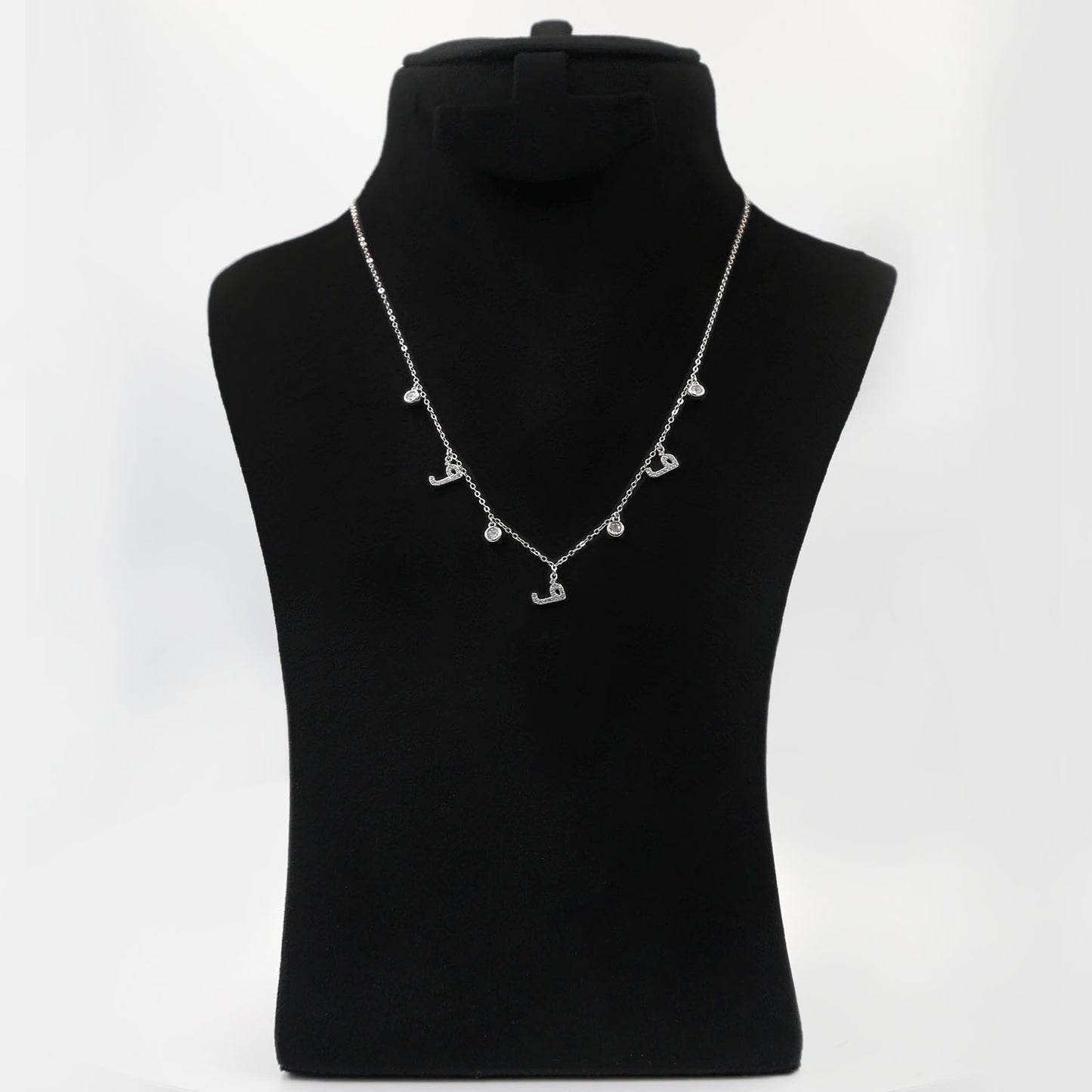 Sterling Silver Necklace Arabic Letter F