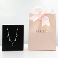 قلادة أنيقة من الفضة الإسترليني بحرف 'ر' العربي