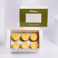 Sunny Daisy Delights Vanilla Cupcakes - Box of 6