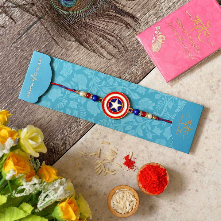 Superhero Captain America Rakhi For Kids