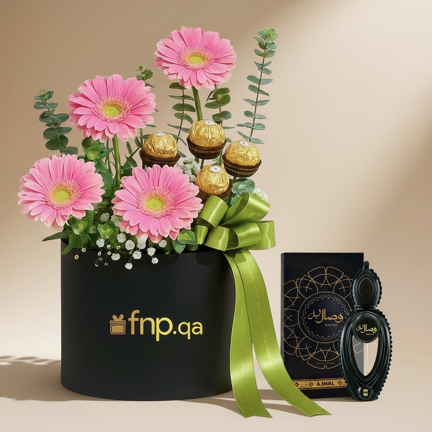 Sweet Gerbera Box With Wisal Perfume Combo
