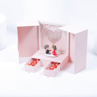 Sweet Romance Gift Set | Red Rose Bouquet with Pink Heartbeat Box