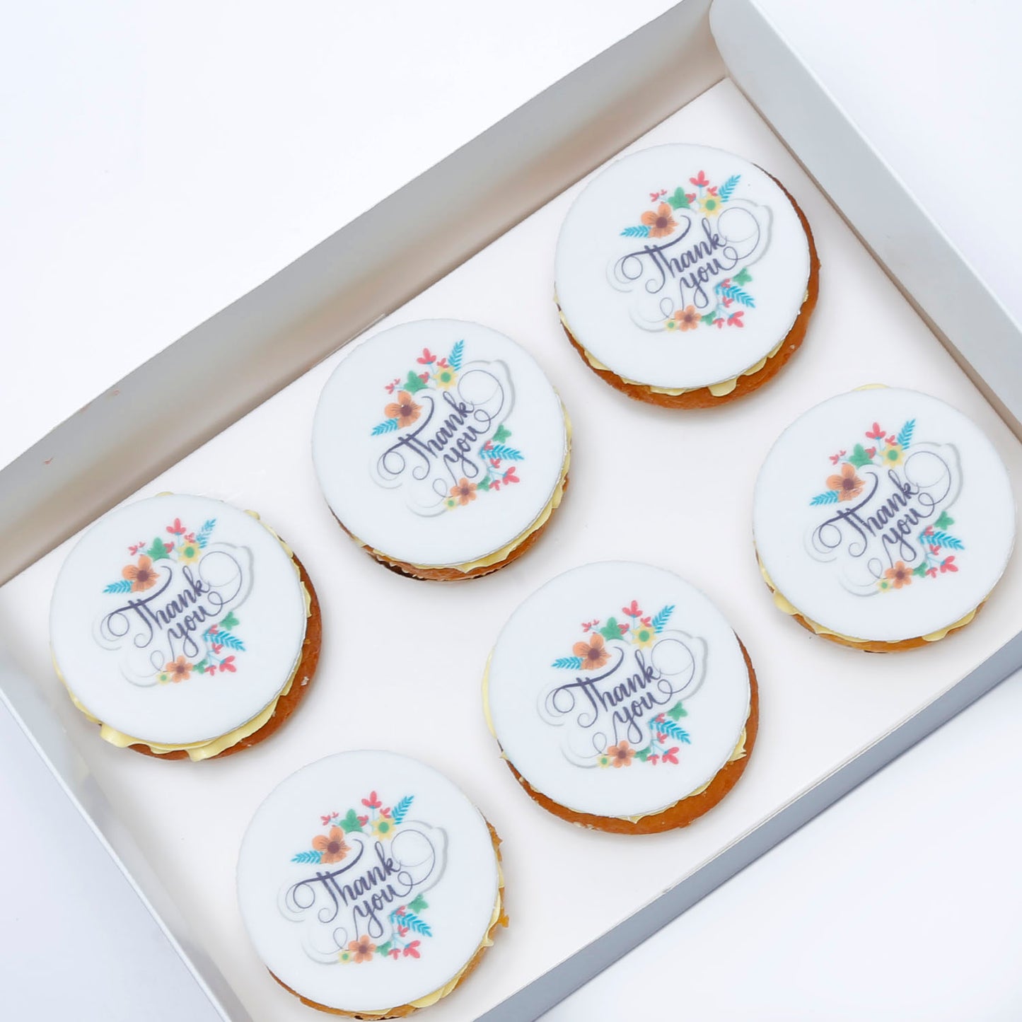 Elegant Thank You Vanilla Cupcakes - Set of 6