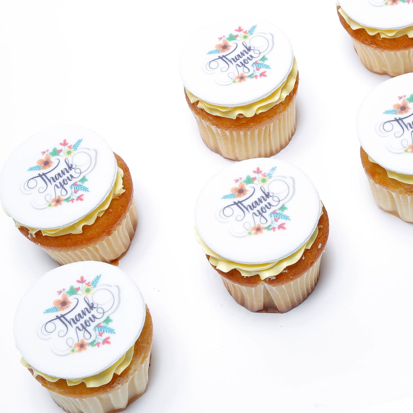 Elegant Thank You Vanilla Cupcakes - Set of 6