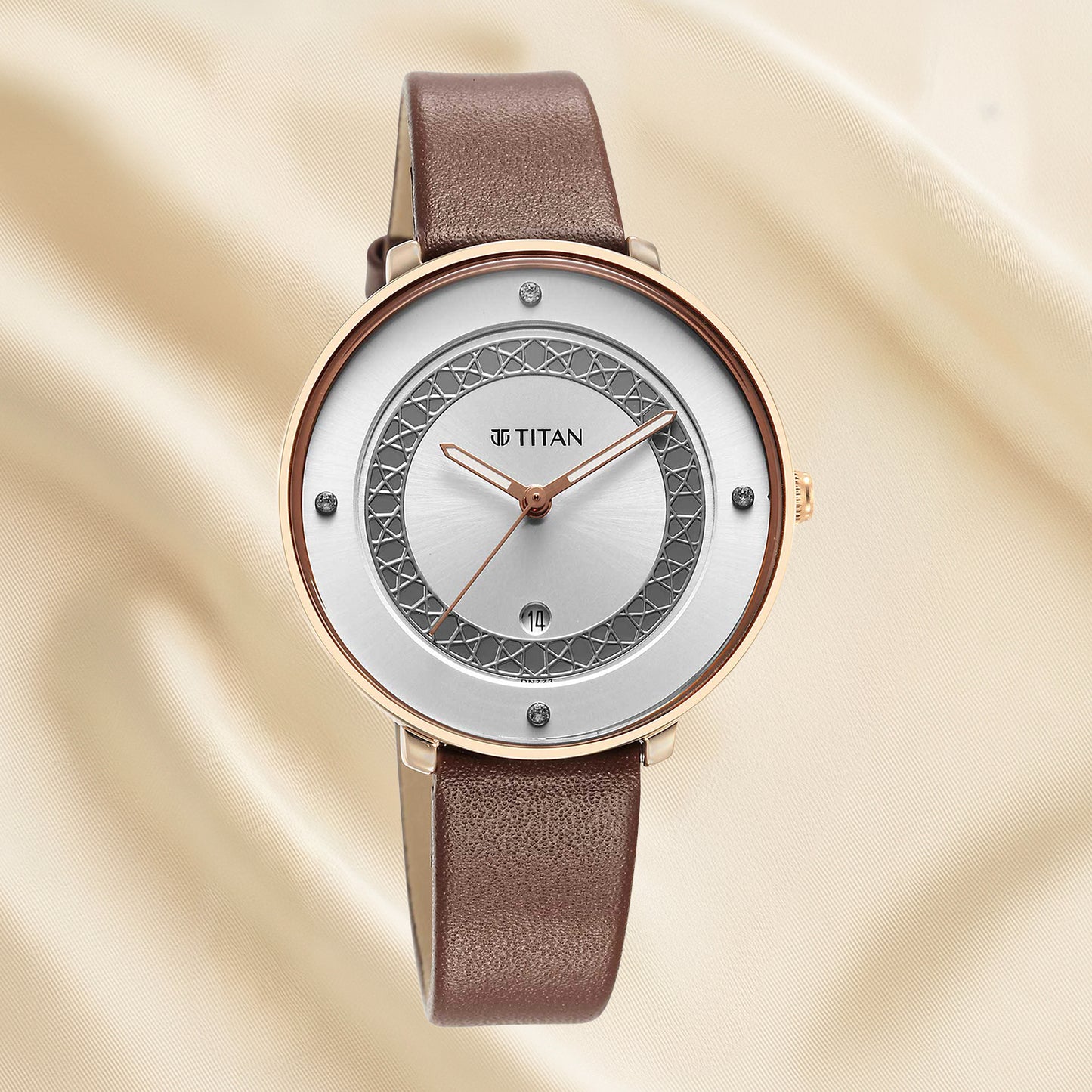 Titan Marhaba Women's Analog Watch with Silver-White Dial With Fresh Blooms
