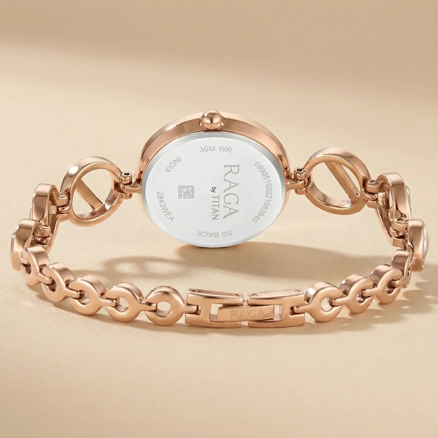 Titan Raga Viva Women's Rose Gold Quartz Watch with Two-Toned Strap