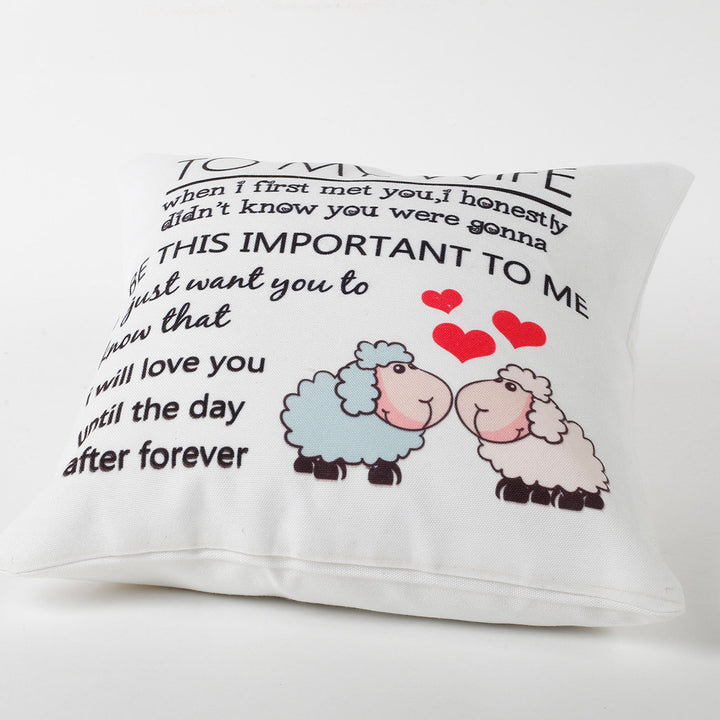 وسادة مطبوعة 'إلى زوجتي' - هدية رومانسية مؤثرة لها