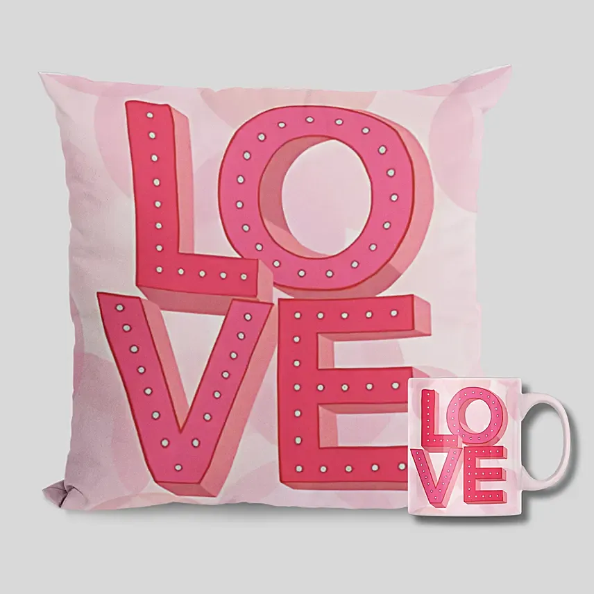 Valentine's Day Love Mug & Cushion Gift Combo - Perfect for Romance