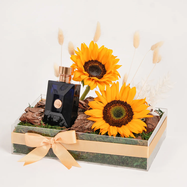 Versace Pour Homme Dylan Blue Gift Set with Sunflowers – A Luxurious Fragrance Experience