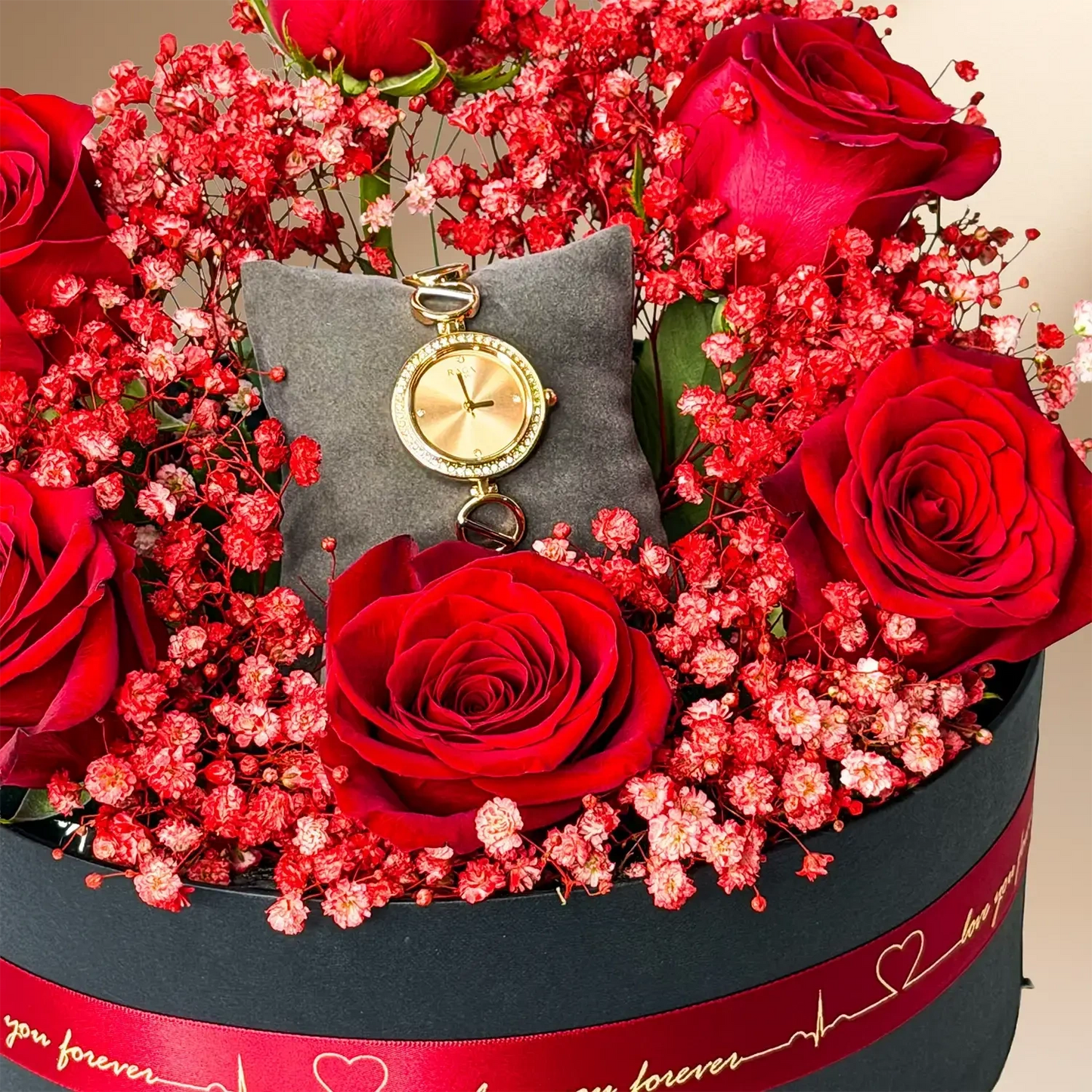 Where Love Shines Combo: Roses & Titan Raga Viva Watch