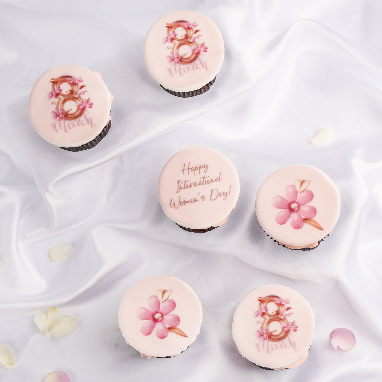 Delightful Women's Day Flower Cupcakes - Red Velvet Treats