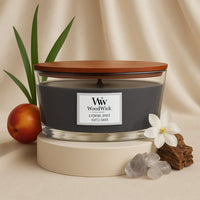 Woodwick Ellipse Jar Candle - Evening Onyx with Natural Wooden Wick