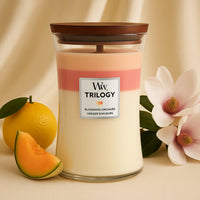 Woodwick Trilogy Large Hourglass Candle - Blooming Orchard Fragrance