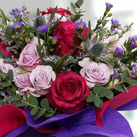 Delightful Chocolate Fudge Cake & Vibrant Birthday Flower Arrangement