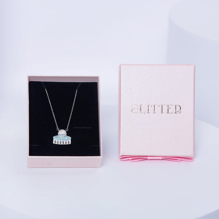 قلادة المسجد الأقصى من الفضة الإسترلينية مع علبة هدايا فاخرة