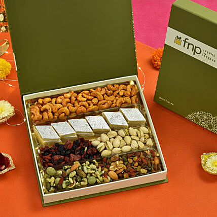 Deluxe Assorted Sweets and Dry Fruits Gift Box