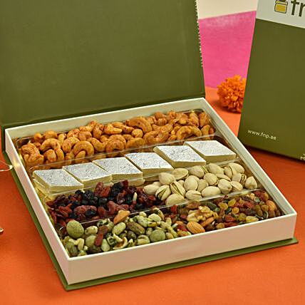 Deluxe Assorted Sweets and Dry Fruits Gift Box