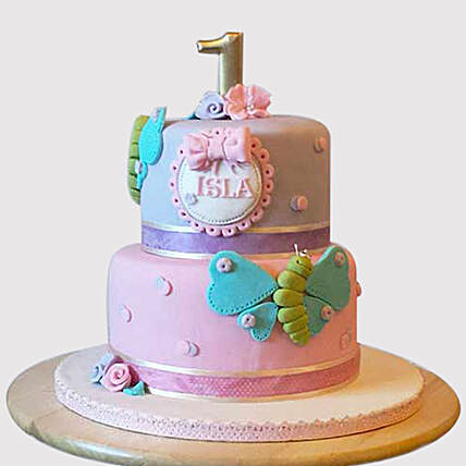 Exquisite 2-Tier Butterfly Birthday Cake - Chocolate Fondant Delight
