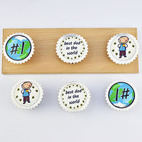 احتفل مع كب كيك الفوندان بالفانيليا 'أفضل أب في العالم' - مجموعة من 6 قطع