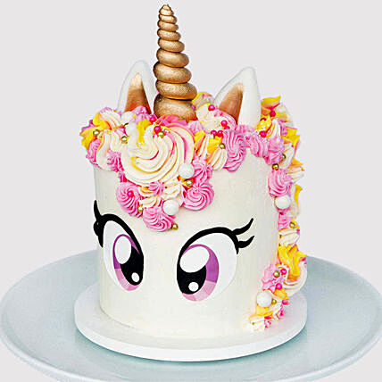 Enchanting Big Eyed Unicorn Chocolate Cake