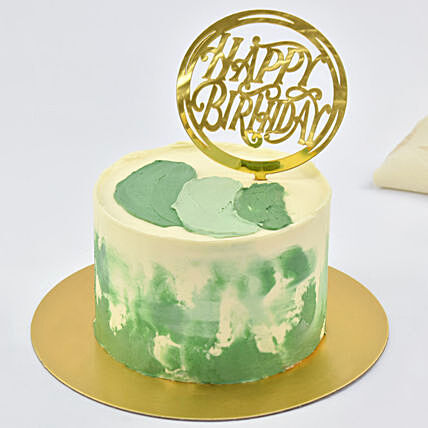 Blissful Birthday Memories Chocolate Cake with Gold Topper