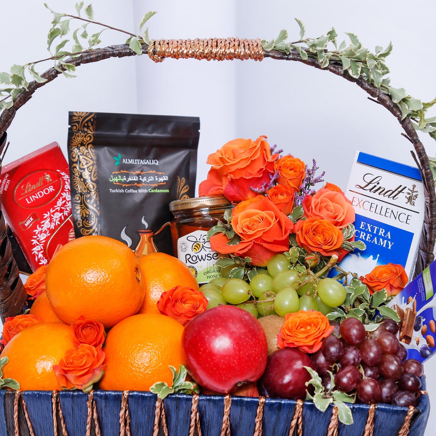 Deluxe Choco Fruit Basket with Gourmet Delights