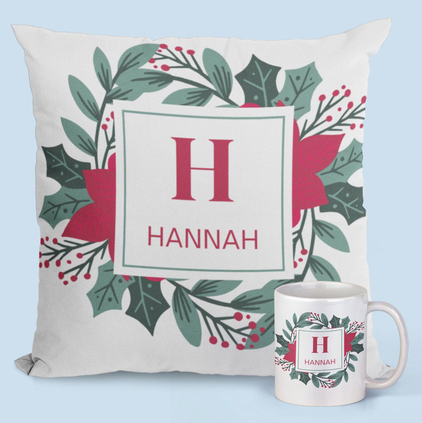 Personalized Cushion and Mug Gift Combo - Customizable with Your Name