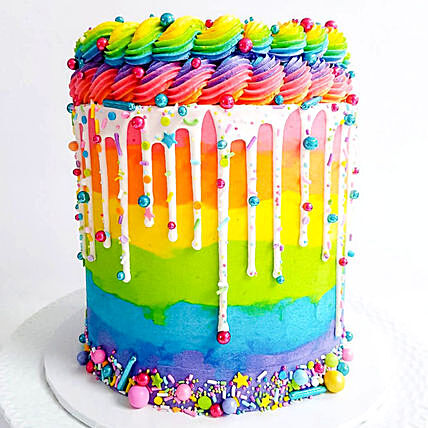 Delightful Exquisite Vanilla Rainbow Cake - A Celebration of Colors