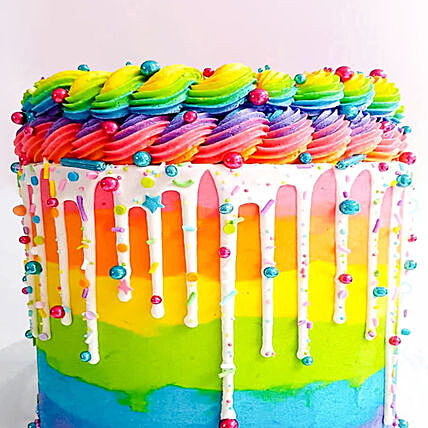Delightful Exquisite Vanilla Rainbow Cake - A Celebration of Colors