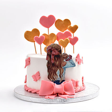 Falling In Love Chocolate Cake with Heart Toppers