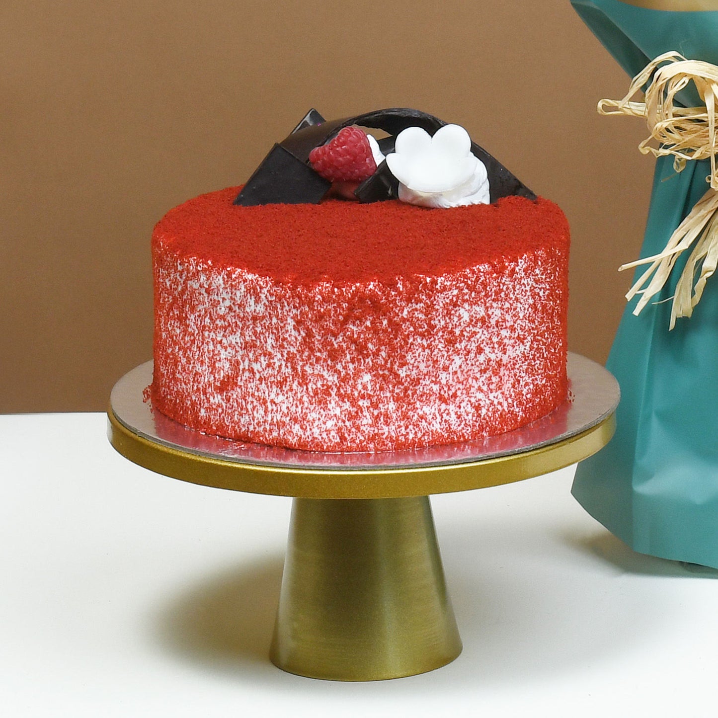 Exquisite Fiesta of Roses with Decadent Red Velvet Cake