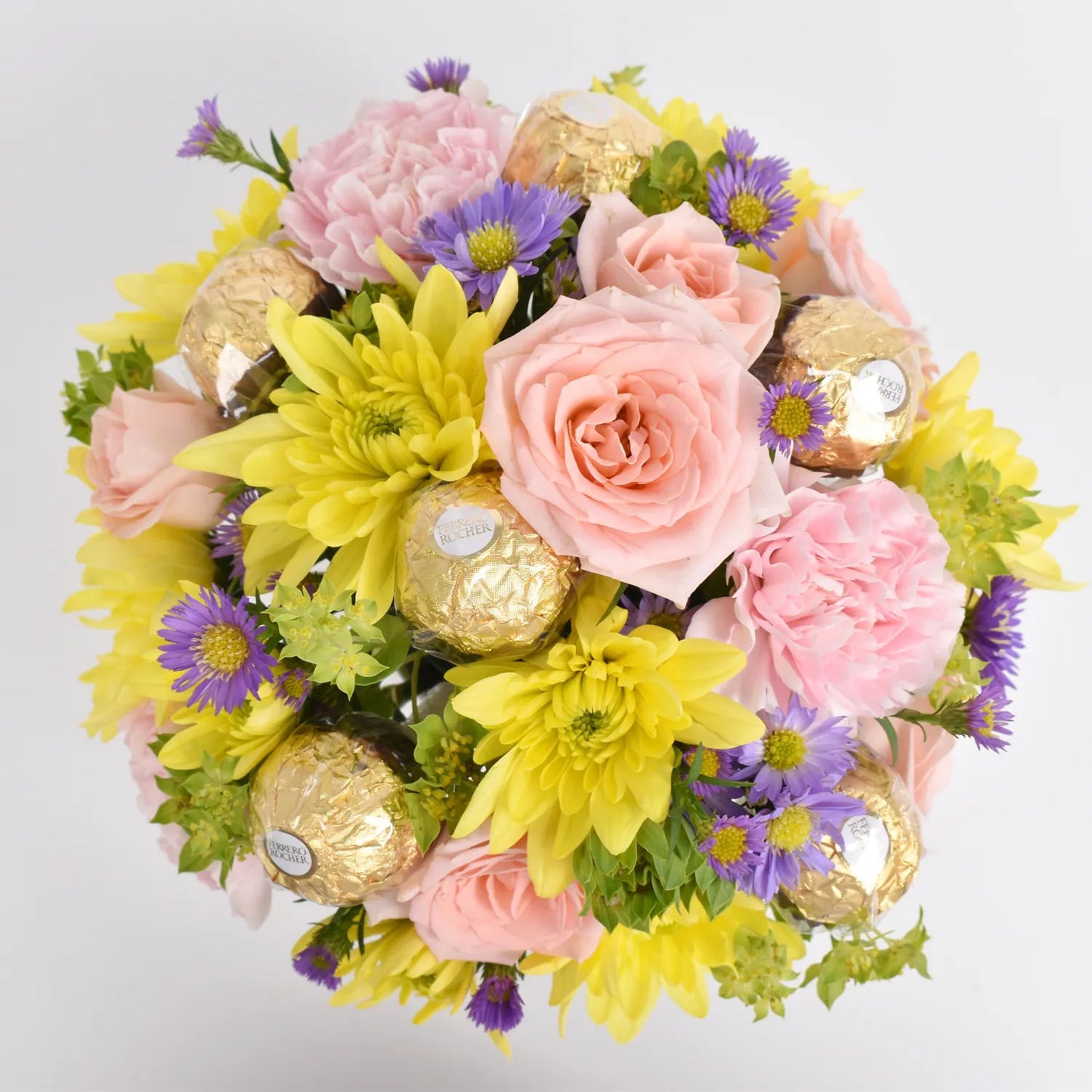 Personalized Friendship Mug with Fresh Flowers and Ferrero Rocher Chocolates