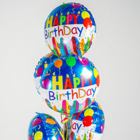 Vibrant Happy Birthday Foil Balloons Set - 6 Pieces