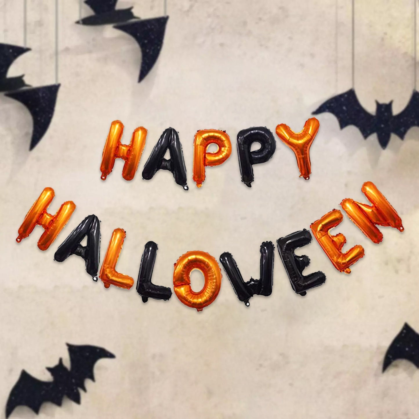 Spooky 'Happy Halloween' Foil Balloon Banner - Perfect Halloween Party Decoration