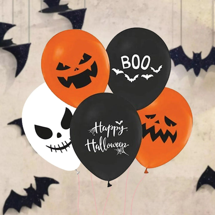 Spooky Halloween Latex Balloons Set - Perfect for Halloween Party Decor