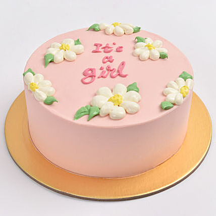 Girly Glee Congrats Cake - Chocolate Delight for Celebrating a Baby Girl