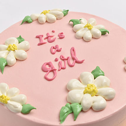 Girly Glee Congrats Cake - Chocolate Delight for Celebrating a Baby Girl