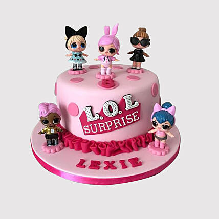 Delightful L.O.L. Surprise Dolls Chocolate Fondant Cake - Perfect for Kids' Celebrations